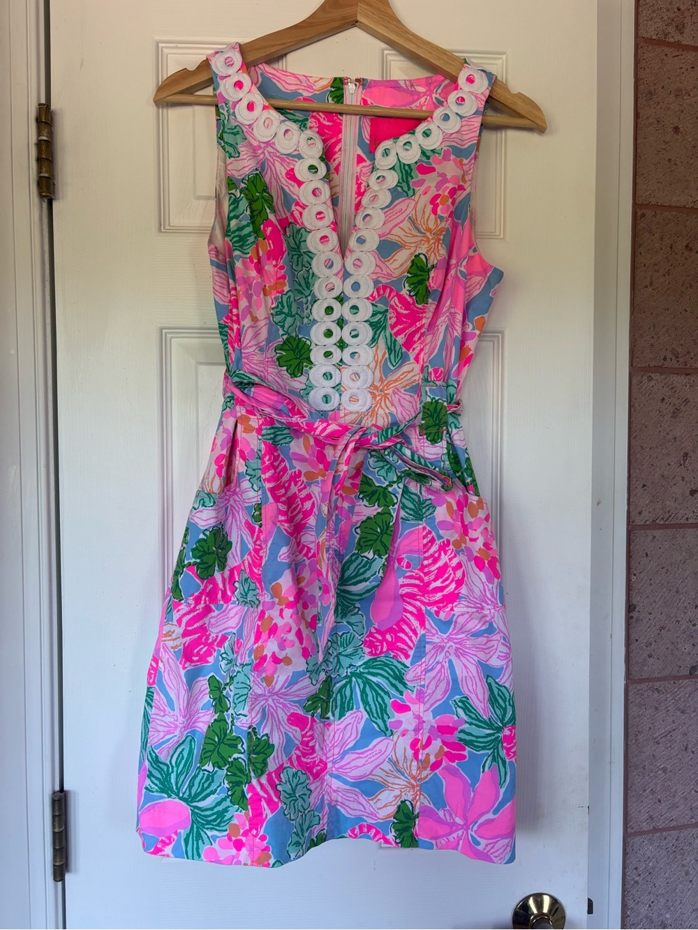 Lilly Pulitzer Pink Blue Green Floral Shift Dress